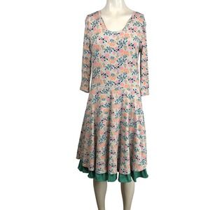 Matilda Jane Joanna Gaines Womens Dress M Floral Print 3/4 sleeve scoop neck